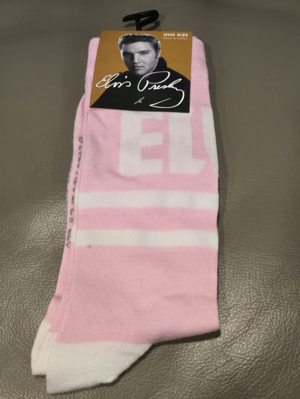 Elvis Presley  Pink & White Crew Socks  NWT